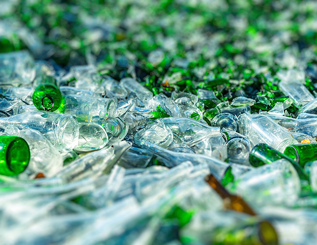 Glass blue bin